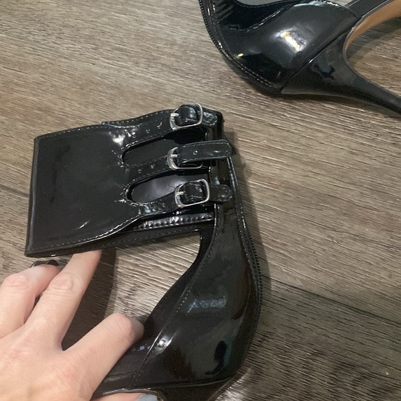 NWT BURJU Amante Thick Ankle Strap Heeled Sandals | Black | size 11 - Picture 5 of 13